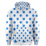 Polka Dots - Dodger Blue on White Men s Zipper Hoodie