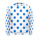 Polka Dots - Dodger Blue on White Men s Sweatshirt