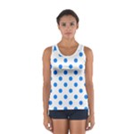 Polka Dots - Dodger Blue on White Women s Sport Tank Top