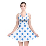 Polka Dots - Dodger Blue on White Reversible Skater Dress