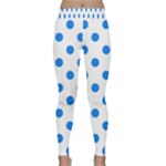 Polka Dots - Dodger Blue on White Yoga Leggings