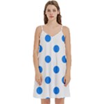Polka Dots - Dodger Blue on White Women s Reversible Sports Bra with Border