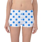 Polka Dots - Dodger Blue on White Boyleg Bikini Bottoms