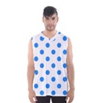 Polka Dots - Dodger Blue on White Men s Basketball Tank Top