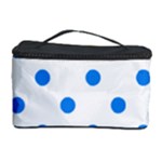 Polka Dots - Dodger Blue on White Cosmetic Storage Case