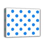 Polka Dots - Dodger Blue on White Deluxe Canvas 14  x 11  (Stretched)