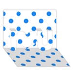 Polka Dots - Dodger Blue on White I Love You 3D Greeting Card (7x5)