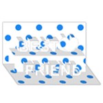 Polka Dots - Dodger Blue on White Best Friends 3D Greeting Card (8x4)