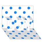 Polka Dots - Dodger Blue on White BOY 3D Greeting Card (7x5)