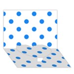 Polka Dots - Dodger Blue on White Heart Bottom 3D Greeting Card (7x5)