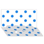 Polka Dots - Dodger Blue on White Twin Heart Bottom 3D Greeting Card (8x4)