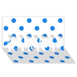 Polka Dots - Dodger Blue on White #1 MOM 3D Greeting Cards (8x4)