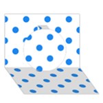 Polka Dots - Dodger Blue on White Circle 3D Greeting Card (7x5)