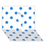 Polka Dots - Dodger Blue on White Ribbon 3D Greeting Card (7x5)