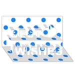 Polka Dots - Dodger Blue on White Best Wish 3D Greeting Card (8x4)