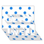 Polka Dots - Dodger Blue on White Get Well 3D Greeting Card (7x5)
