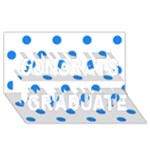 Polka Dots - Dodger Blue on White Congrats Graduate 3D Greeting Card (8x4)