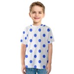 Polka Dots - Royal Blue on White Kid s Sport Mesh Tee