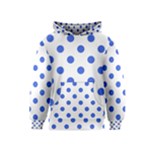 Polka Dots - Royal Blue on White Kid s Pullover Hoodie