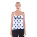 Polka Dots - Royal Blue on White Spaghetti Strap Top