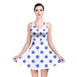 Polka Dots - Royal Blue on White Reversible Skater Dress