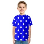 Polka Dots - White on Blue Kid s Sport Mesh Tee