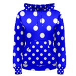Polka Dots - White on Blue Women s Pullover Hoodie