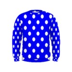 Polka Dots - White on Blue Kid s Sweatshirt