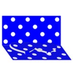 Polka Dots - White on Blue Twin Heart Bottom 3D Greeting Card (8x4)