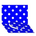 Polka Dots - White on Blue Circle Bottom 3D Greeting Card (7x5)