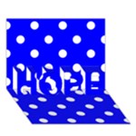 Polka Dots - White on Blue HOPE 3D Greeting Card (7x5)
