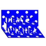 Polka Dots - White on Blue Best Wish 3D Greeting Card (8x4)