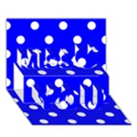 Polka Dots - White on Blue Miss You 3D Greeting Card (7x5)