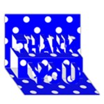 Polka Dots - White on Blue THANK YOU 3D Greeting Card (7x5)