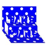 Polka Dots - White on Blue TAKE CARE 3D Greeting Card (7x5)