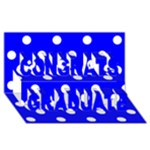 Polka Dots - White on Blue Congrats Graduate 3D Greeting Card (8x4)