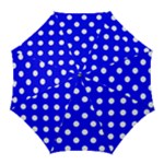 Polka Dots - White on Blue Golf Umbrella