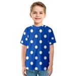 Polka Dots - White on Cobalt Blue Kid s Sport Mesh Tee