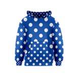 Polka Dots - White on Cobalt Blue Kid s Pullover Hoodie