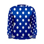 Polka Dots - White on Cobalt Blue Women s Sweatshirt