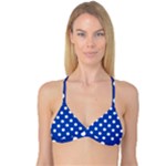 Polka Dots - White on Cobalt Blue Reversible Tri Bikini Top