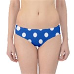 Polka Dots - White on Cobalt Blue Hipster Bikini Bottoms
