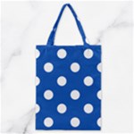 Polka Dots - White on Cobalt Blue Classic Tote Bag