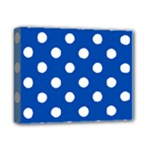 Polka Dots - White on Cobalt Blue Deluxe Canvas 14  x 11  (Stretched)