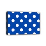 Polka Dots - White on Cobalt Blue Mini Canvas 6  x 4  (Stretched)