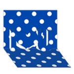 Polka Dots - White on Cobalt Blue I Love You 3D Greeting Card (7x5)