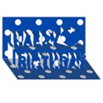 Polka Dots - White on Cobalt Blue Happy Birthday 3D Greeting Card (8x4)