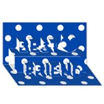 Polka Dots - White on Cobalt Blue Best Friends 3D Greeting Card (8x4)
