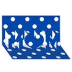 Polka Dots - White on Cobalt Blue MOM 3D Greeting Card (8x4)