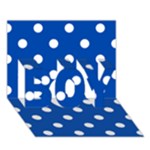 Polka Dots - White on Cobalt Blue BOY 3D Greeting Card (7x5)